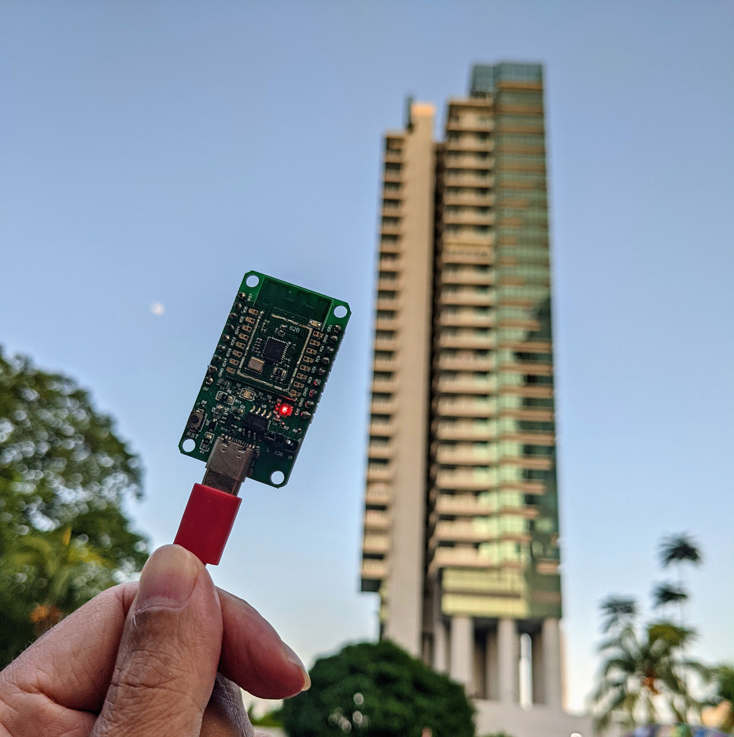 Testing the improvised Light Sensor on PineCone BL602 RISC-V Board. BTW that’s the moon