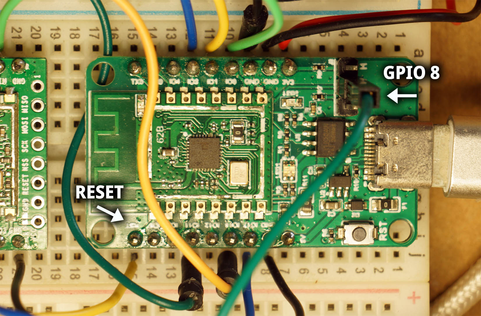 GPIO 8 and Reset Pins