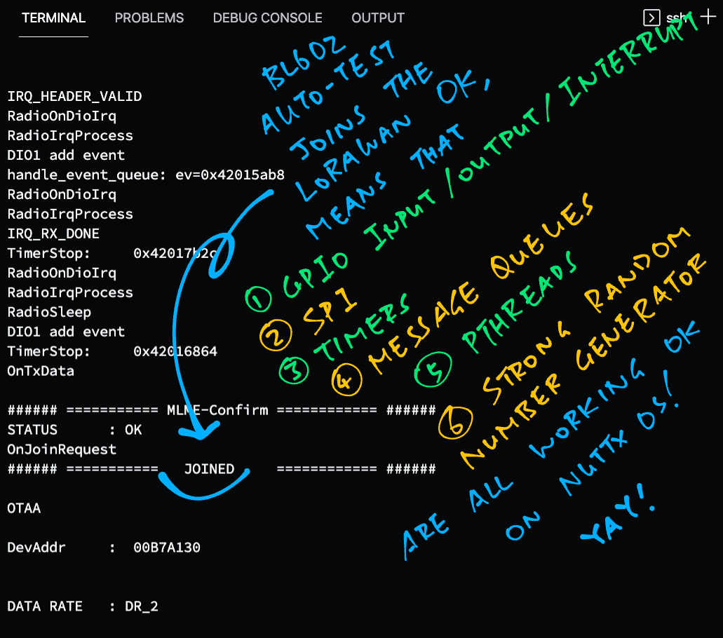 BL602 successfully joins the LoRaWAN Network
