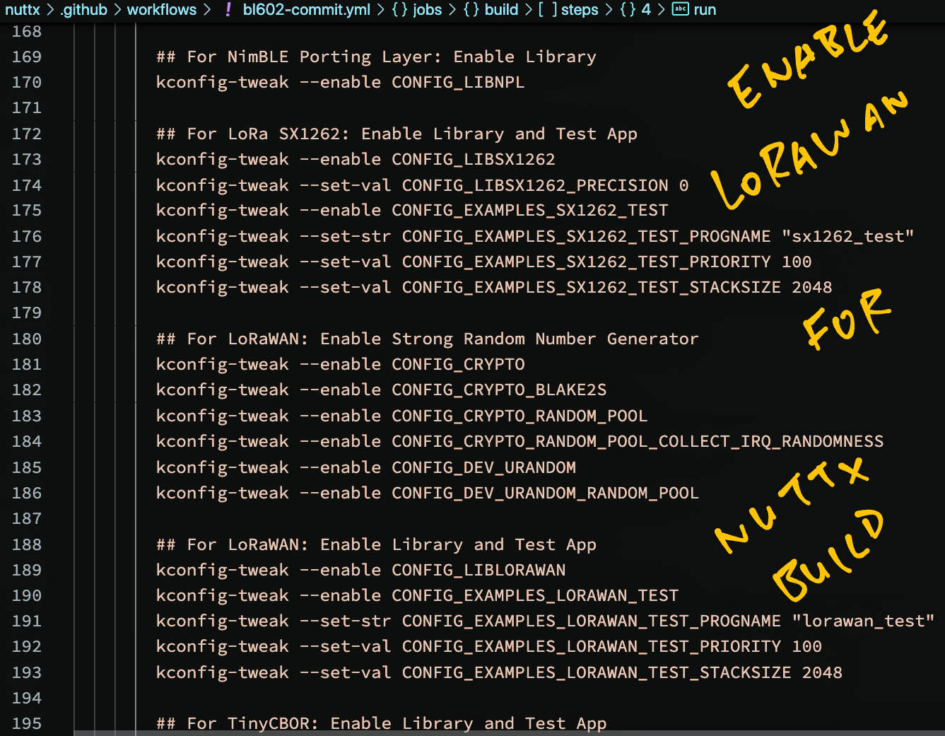 For the Release and Downstream Builds we also enable the LoRaWAN Stack