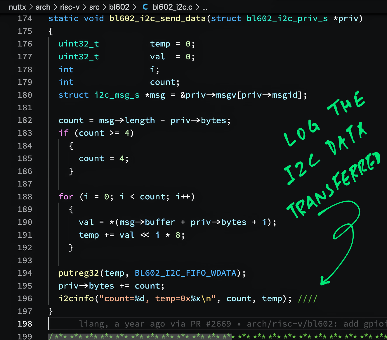 Log I2C Transfers