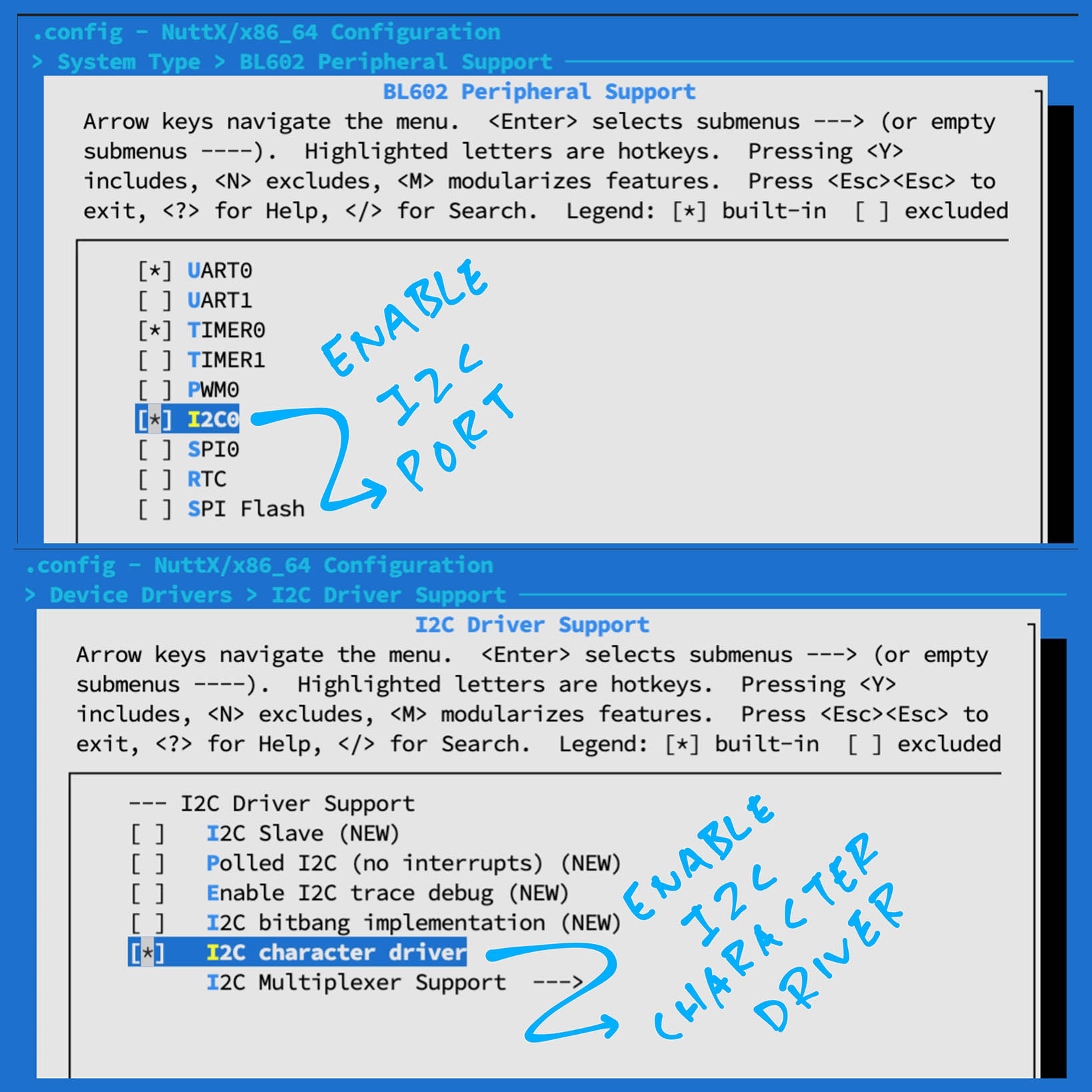 Enable the I2C Port and I2C Character Driver