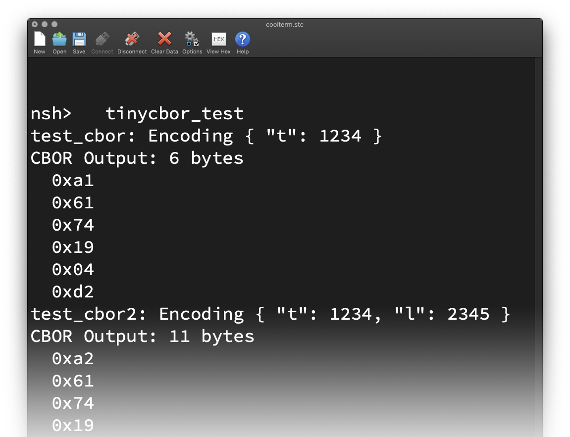 Encoded CBOR Output