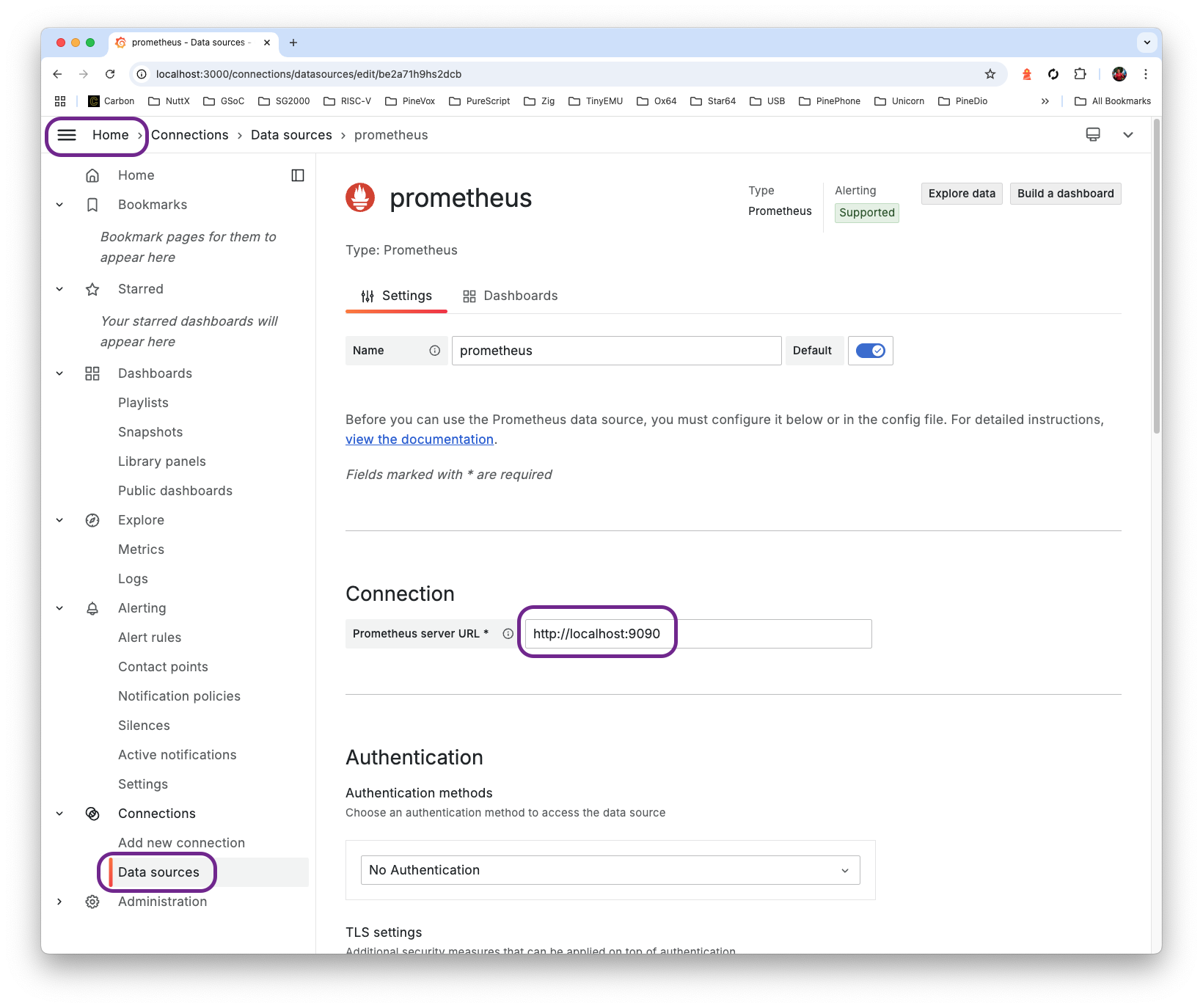 Configure our Prometheus Data Source