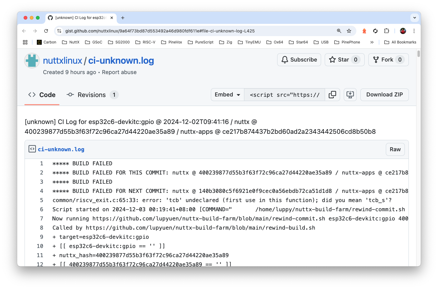 Our Rewind Build Script exports the Build Logs to GitLab Snippets or GitHub Gists