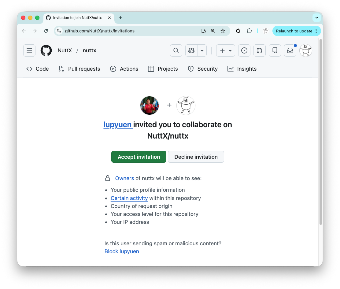 Accept the invitation