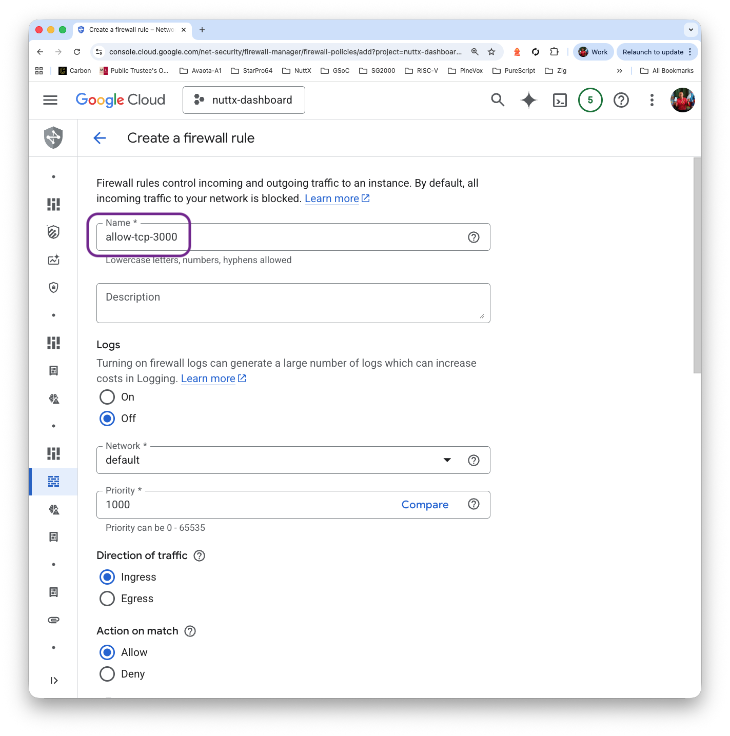 Create Firewall Rule