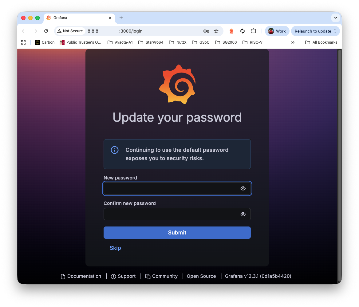 Set the Grafana Password