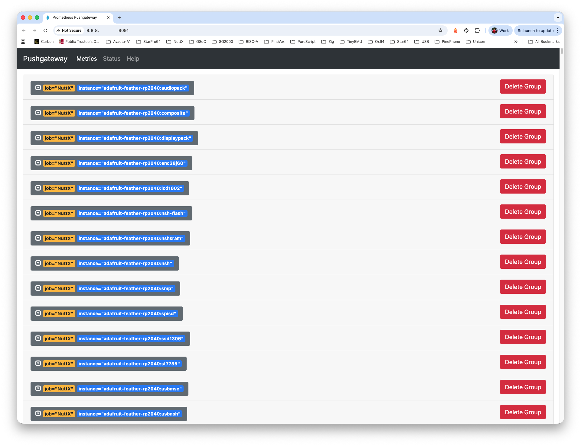 Prometheus Pushgateway shows the logs ingested from GitHub Actions