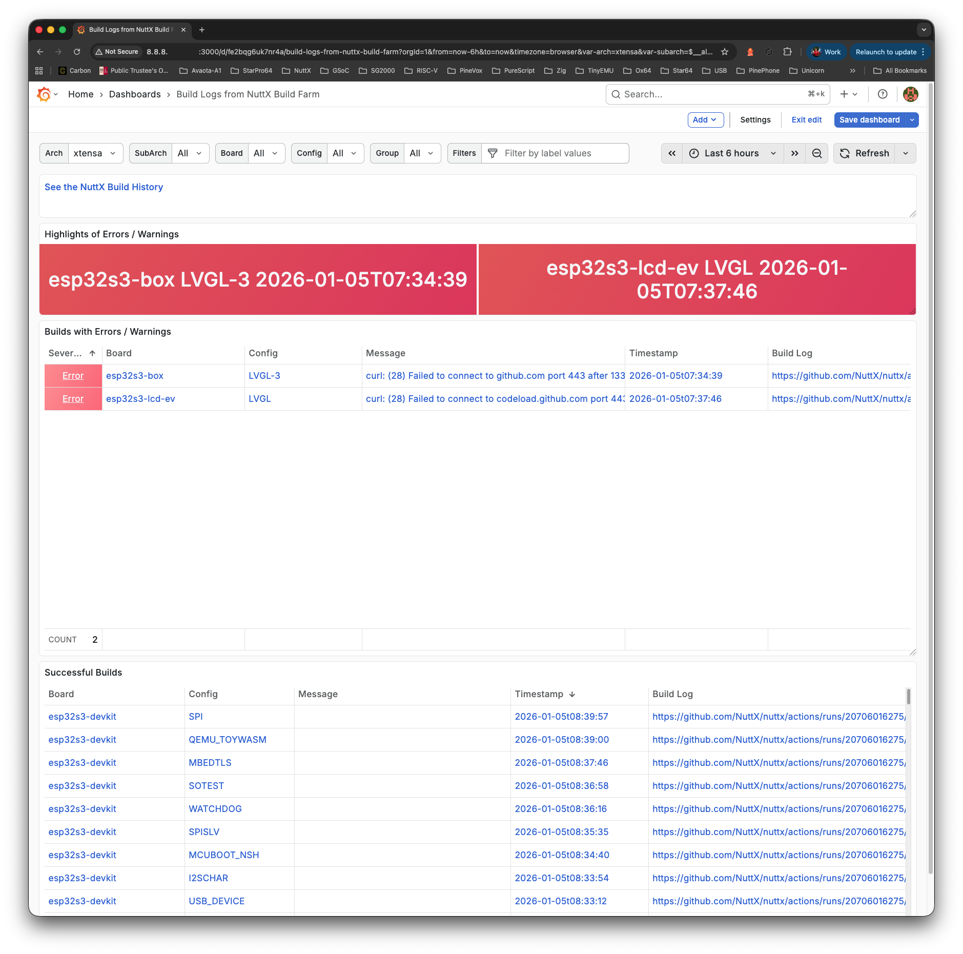Build Logs Dashboard