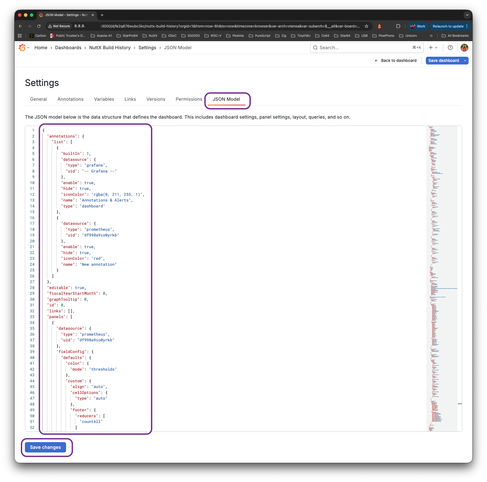 TSettings > JSON ModelODO