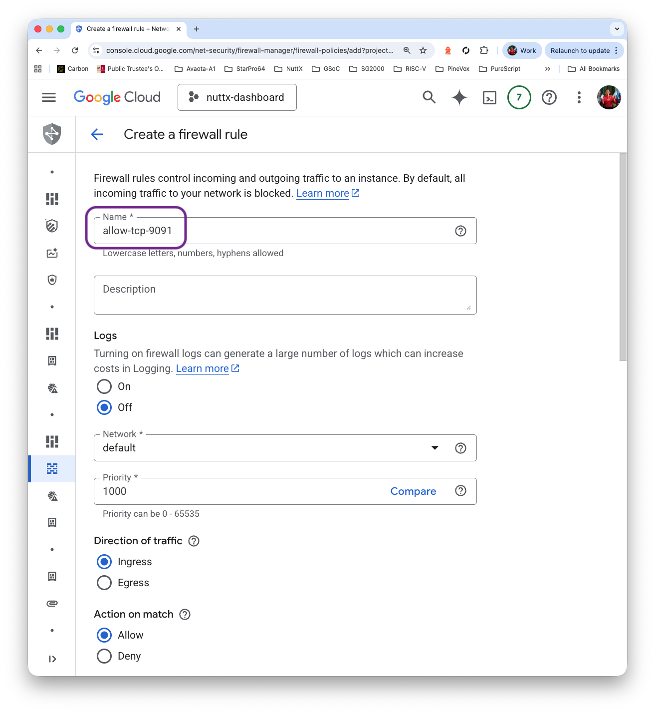 Create Firewall Rule