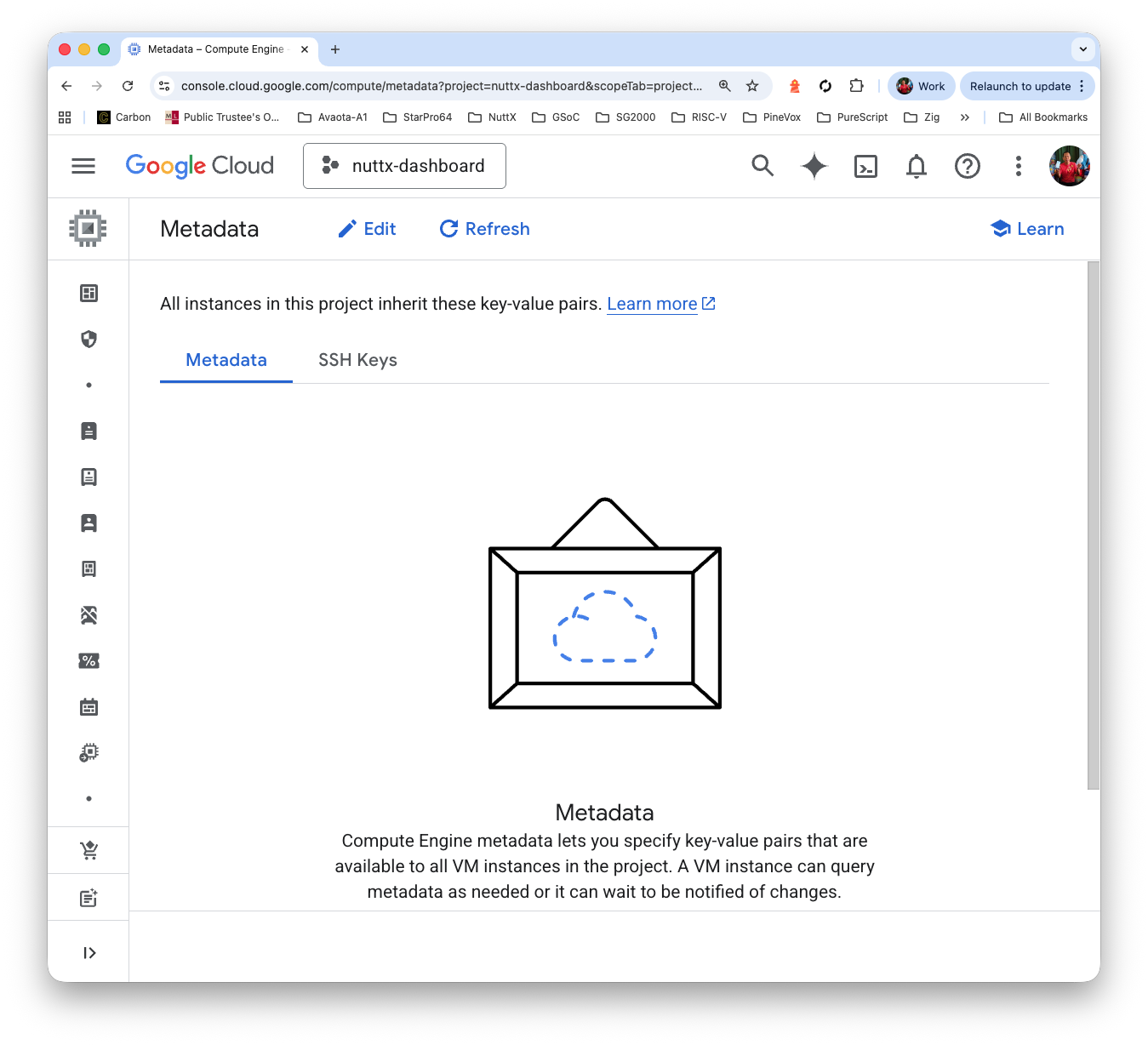 Google Cloud Console > Metadata