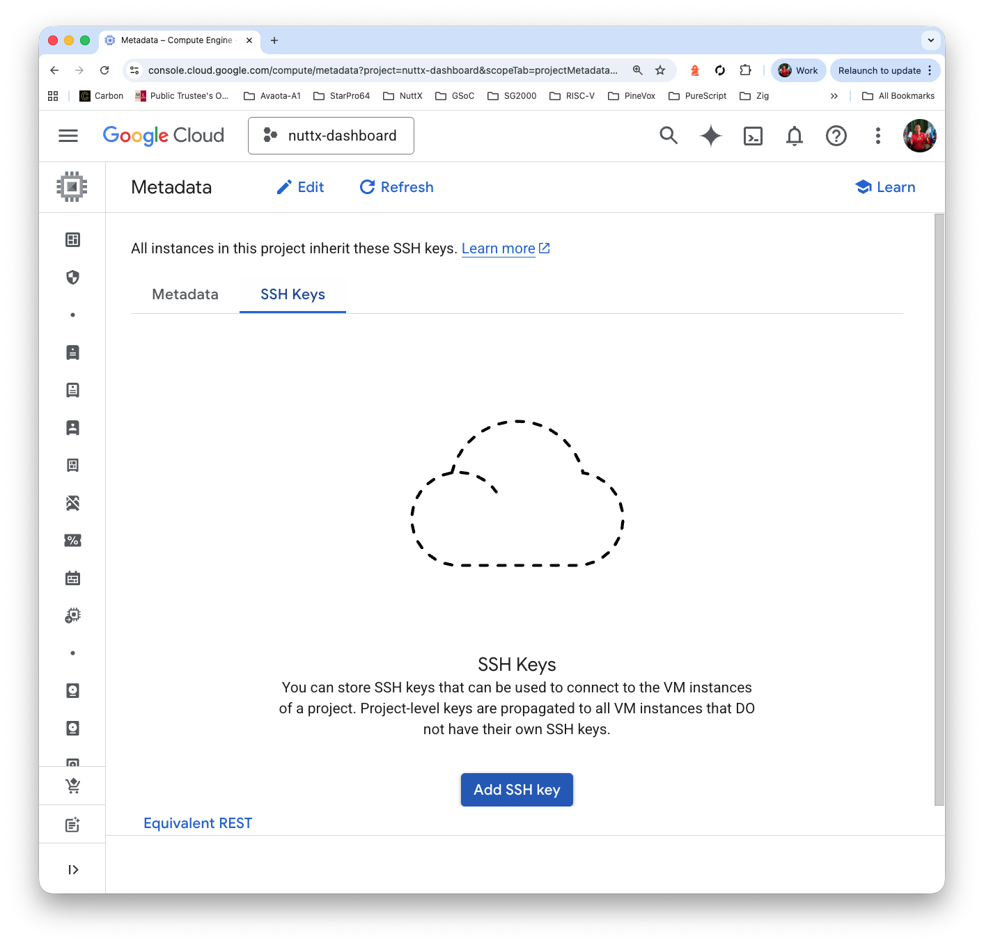 SSH Keys > Add SSH Key