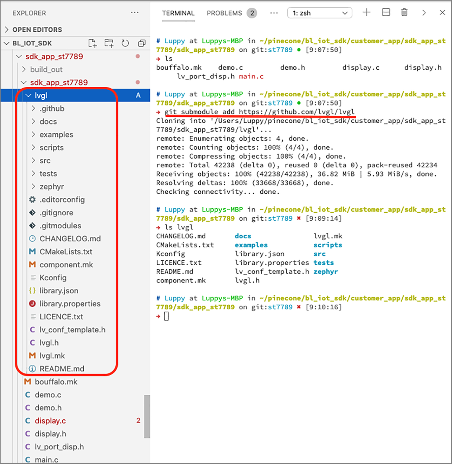 LVGL source code in BL602 demo firmware