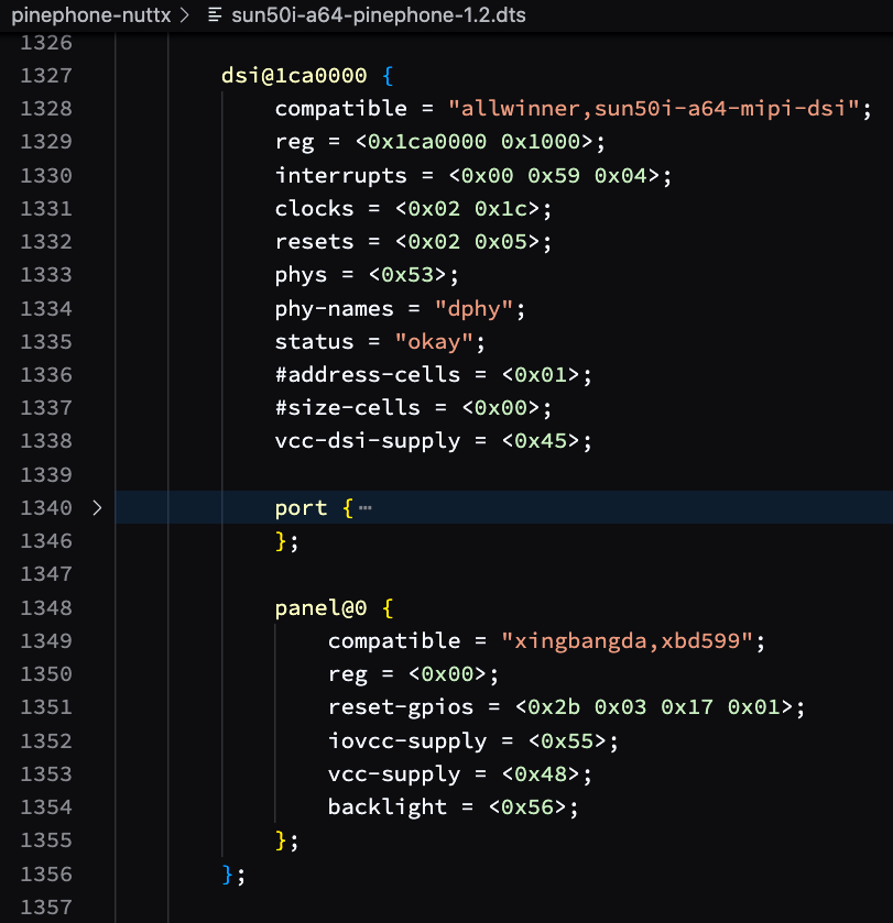 Xingbangda XBD599 in PinePhone’s Linux Device Tree