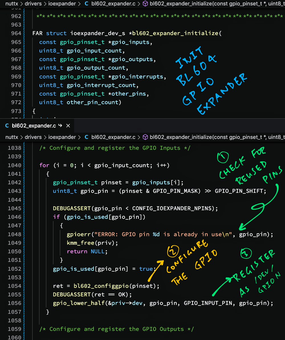 Initialise GPIO Expander