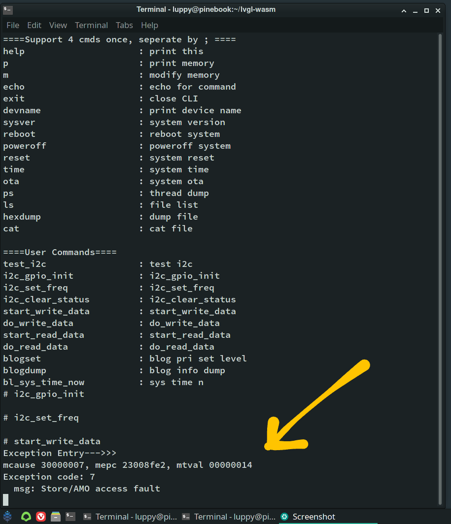 RISC-V Exception in sdk_app_i2c