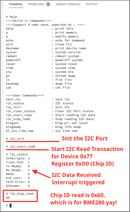 Reading BME280 with sdk_app_i2c firmware