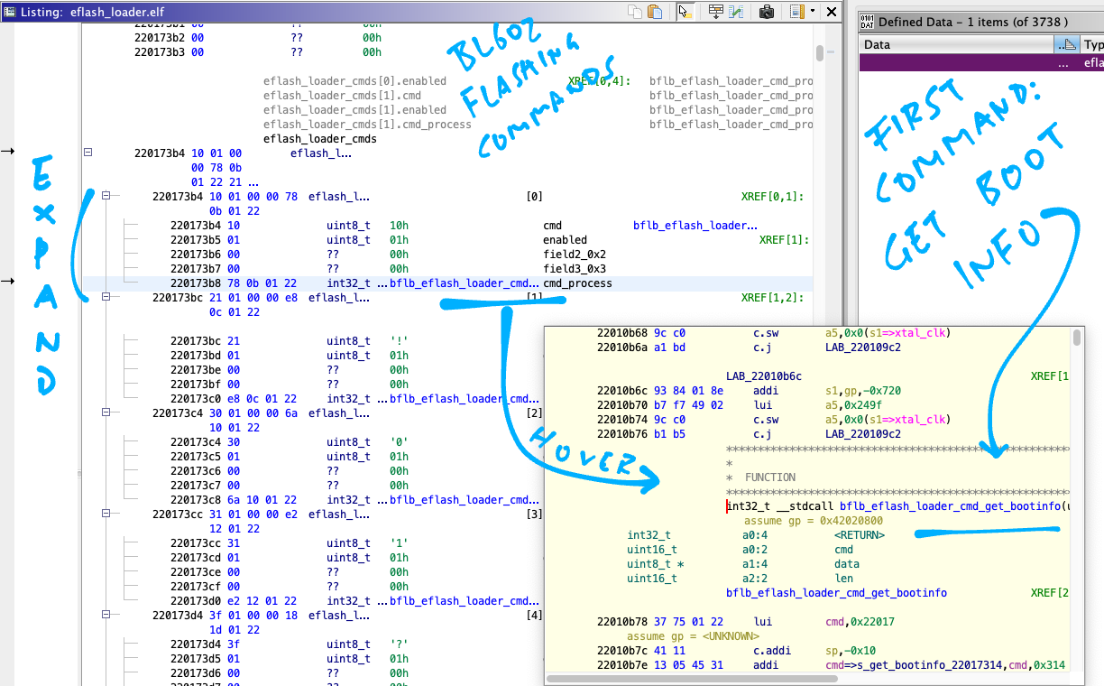 Flashing Commands deciphered by Ghidra