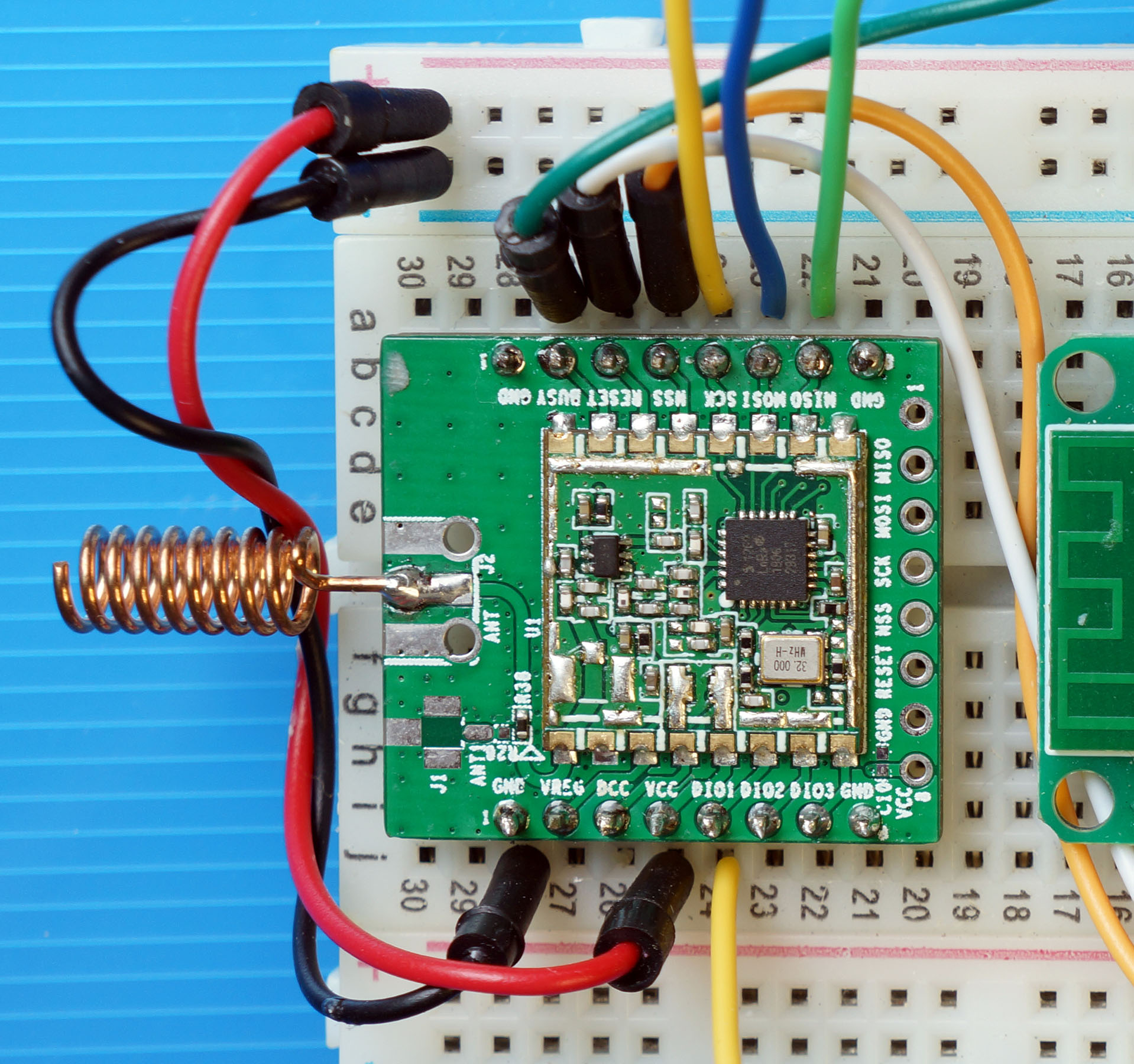 PineCone BL602 RISC-V Board connected to Pine64 RFM90 LoRa Module