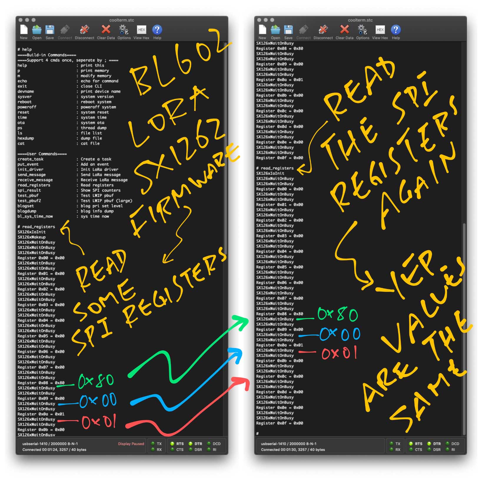 SPI Registers for RFM90 / SX1262