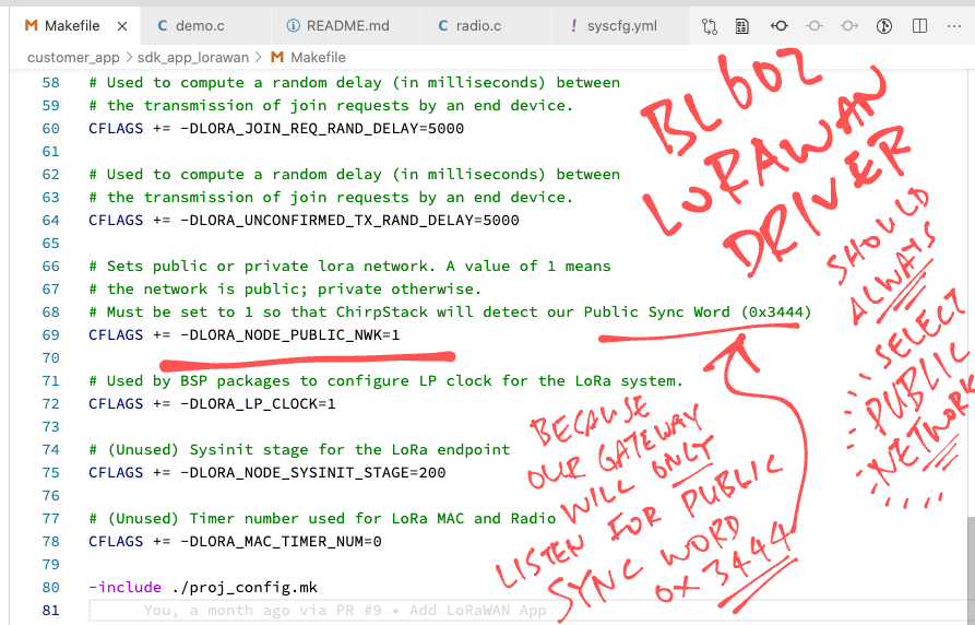 LORA_NODE_PUBLIC_NWK in Makefile