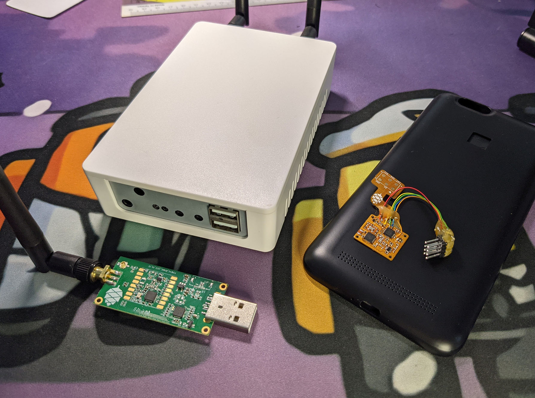 Pine64 PineDio LoRa Gateway (left) with PineDio LoRa Add-On Case (right)