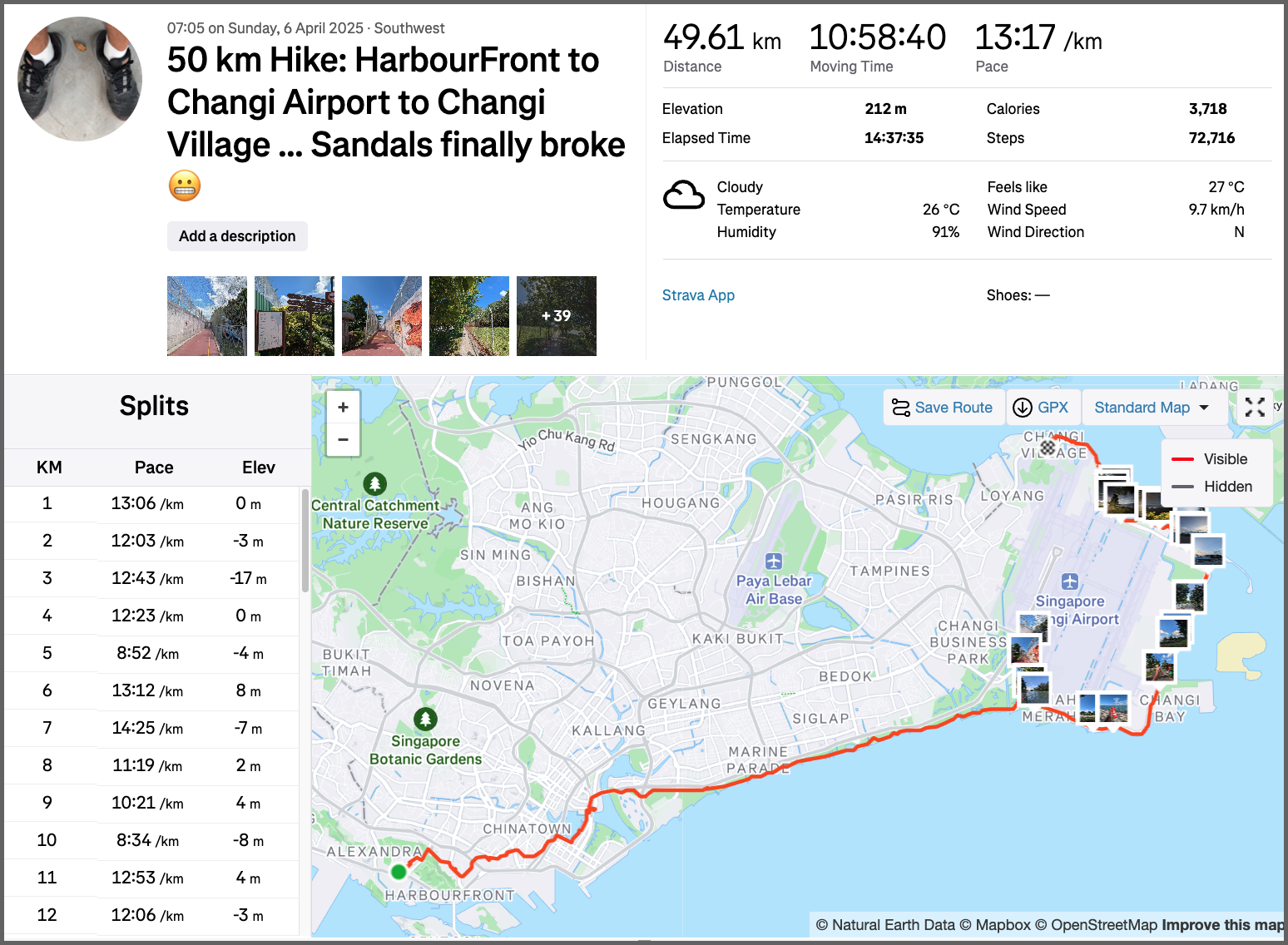 50 km Hike: HarbourFront to Changi Airport to Changi Village