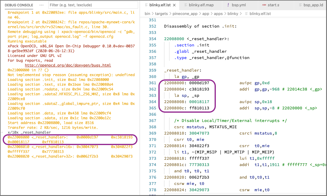 Loading Mynewt Firmware to Cache Memory