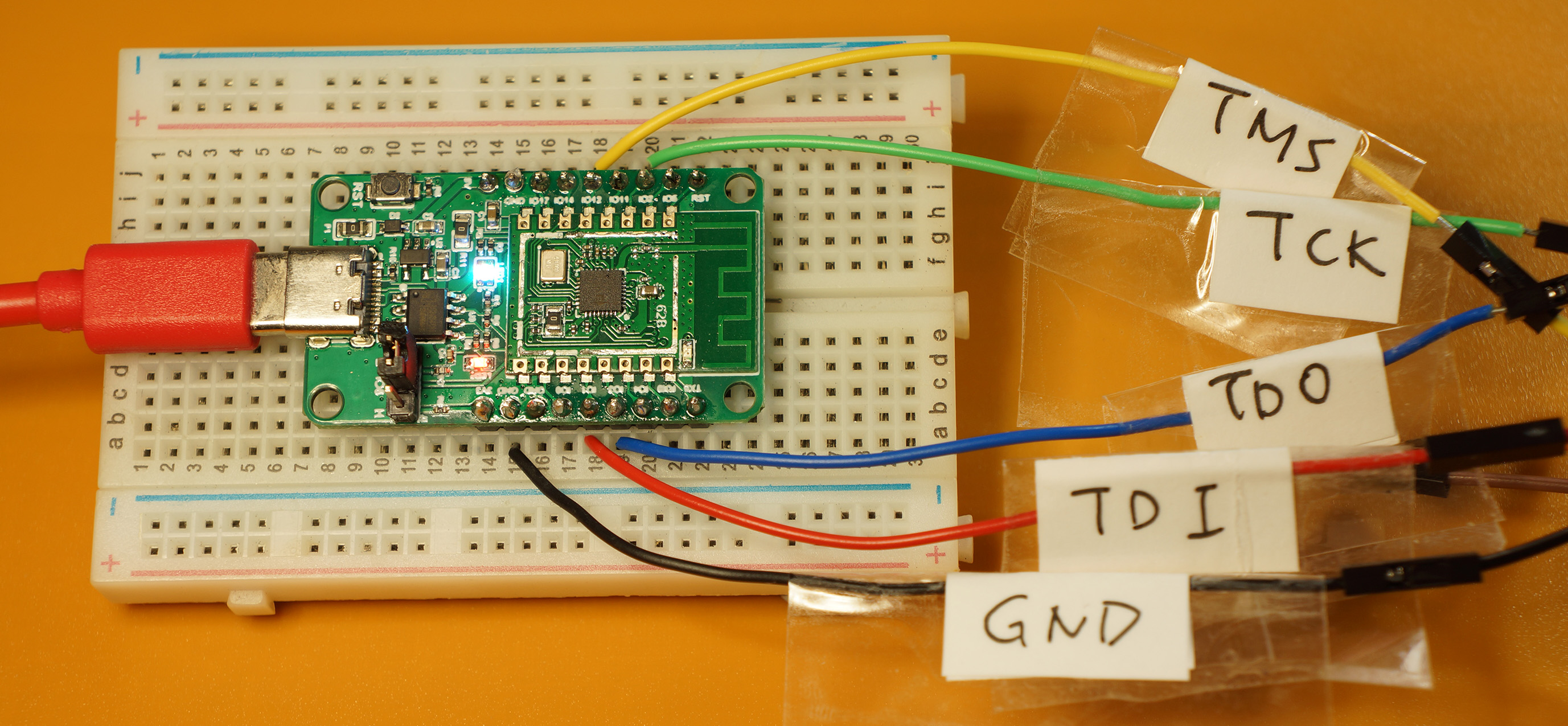 Remapped PineCone Connection to JTAG Debugger