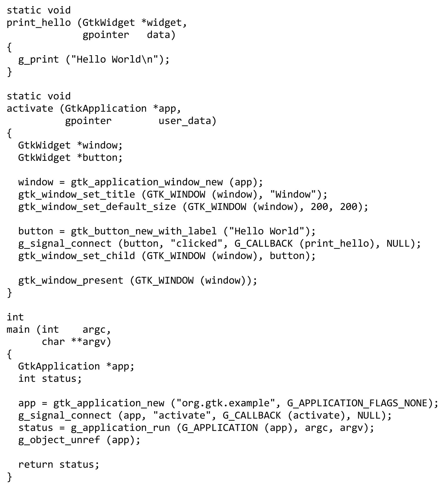 Typical GTK App in C