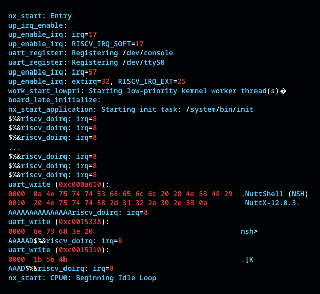 NuttX Star64 Debug Log