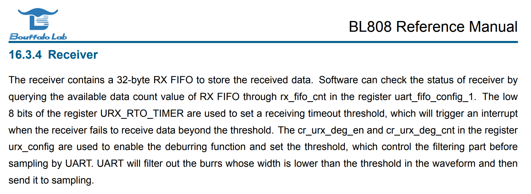 BL808 UART Receive Status (Page 405)