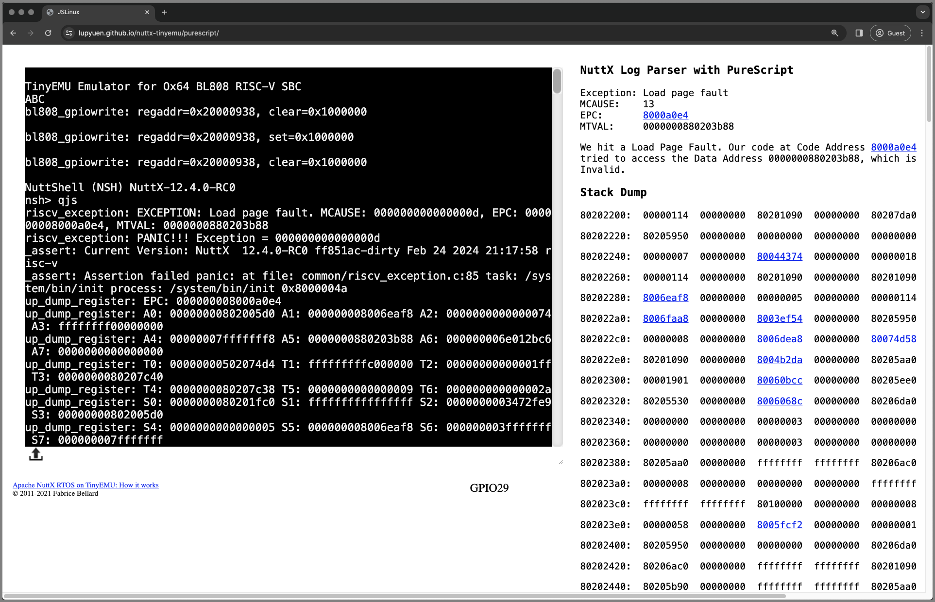 Parsing Apache NuttX RTOS Logs with PureScript