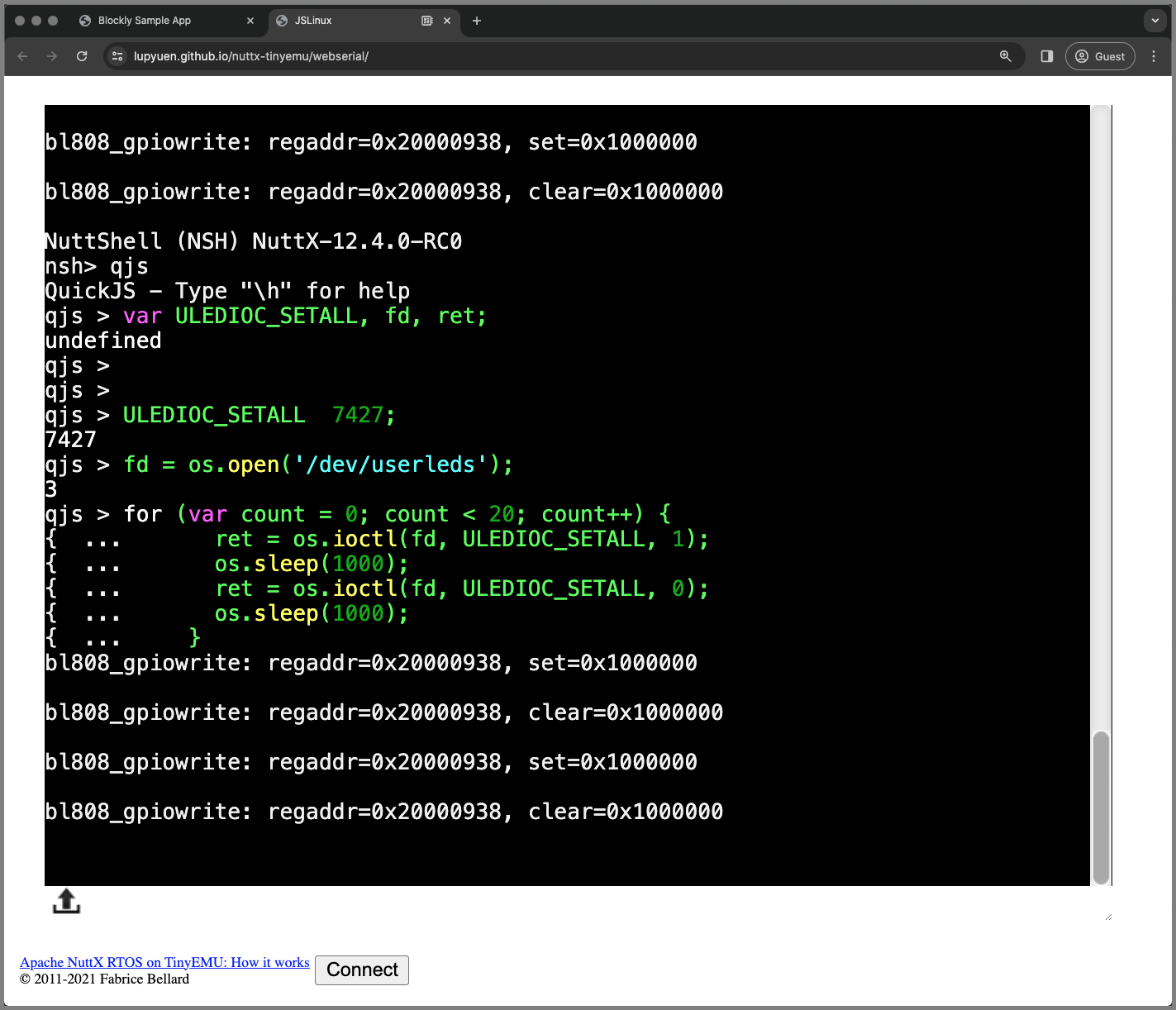 Running our Drag-n-Drop App on Ox64 BL808 SBC