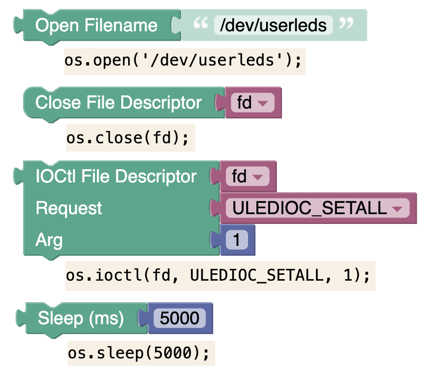 POSIX Blocks in Blockly