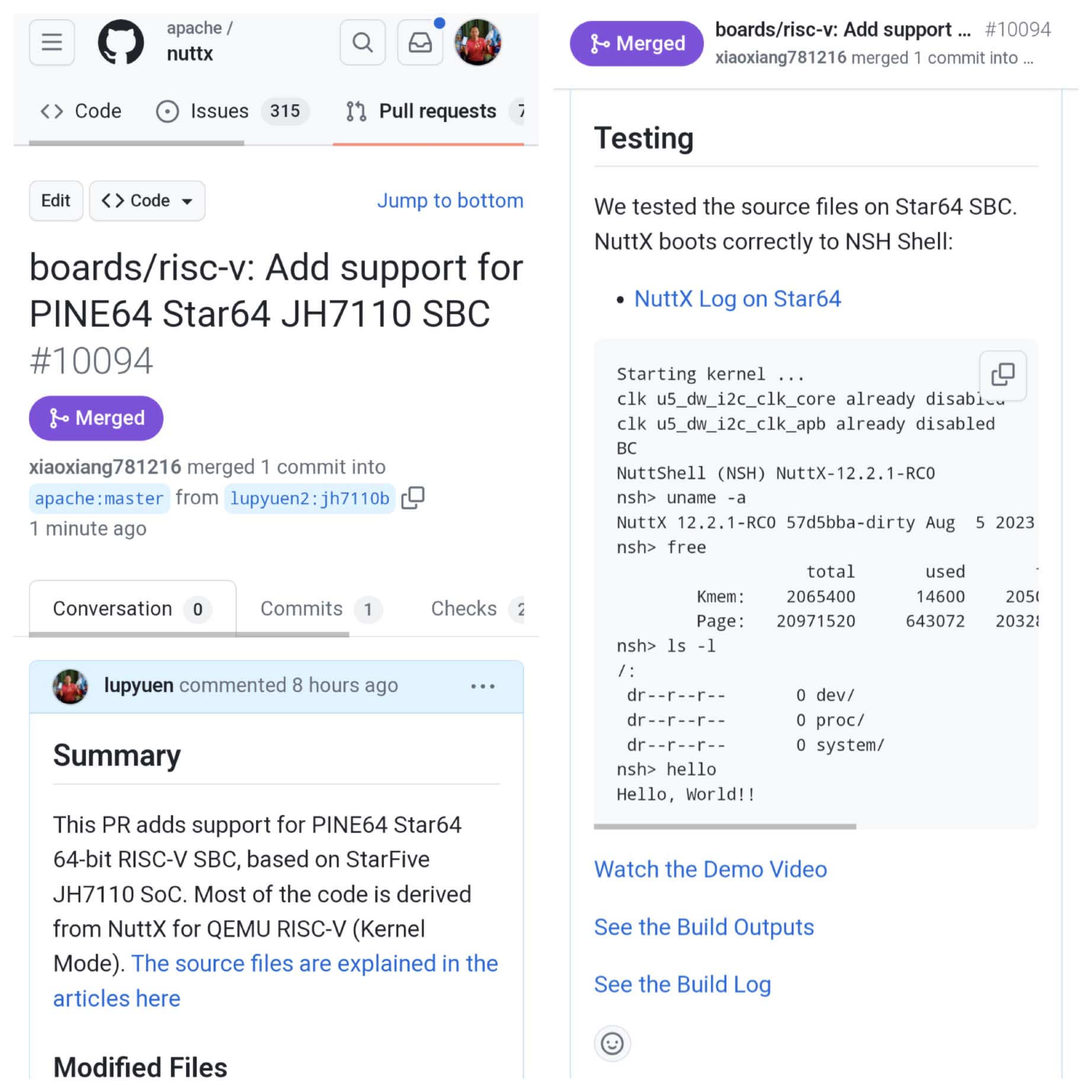 Pull Request for NuttX Board