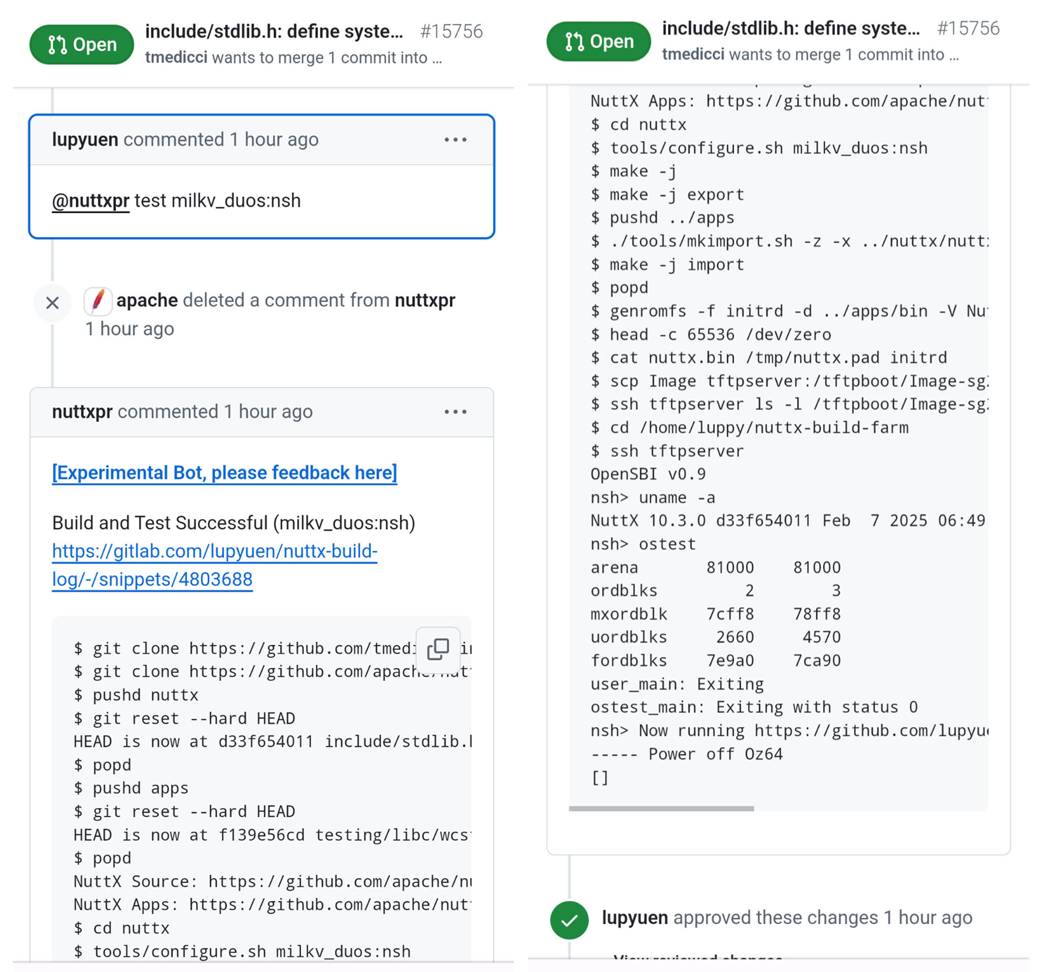 NuttX Bot for Building and Testing Pull Requests