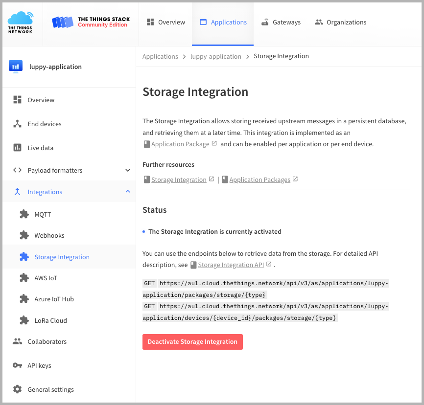 The Things Network Storage Integration