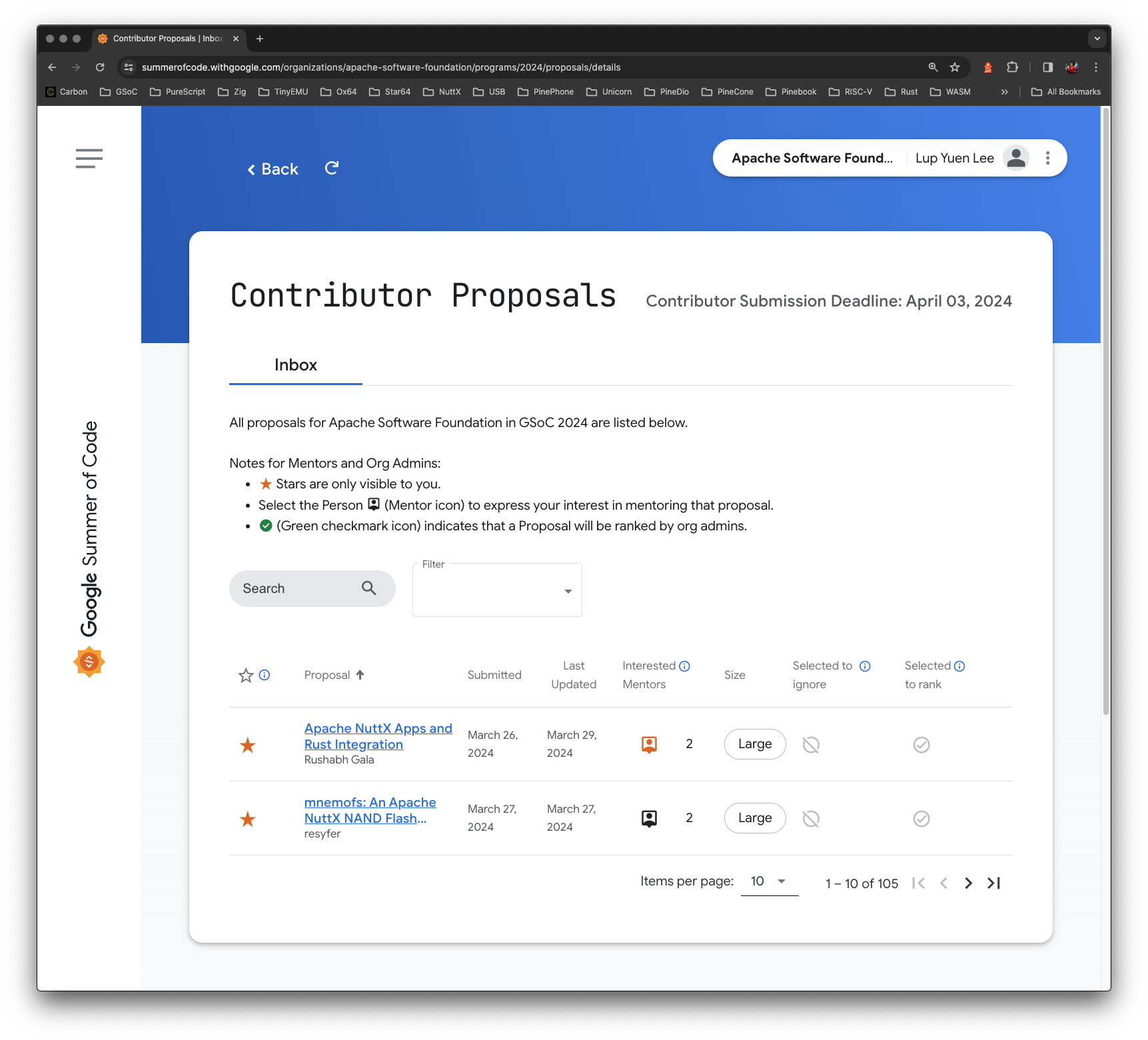 GSoC Proposals for NuttX