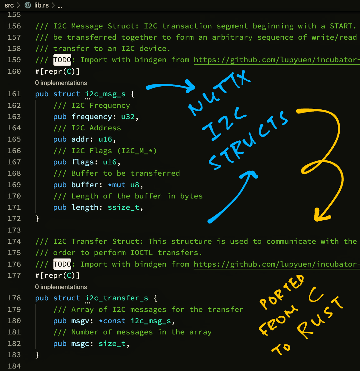 NuttX I2C Types