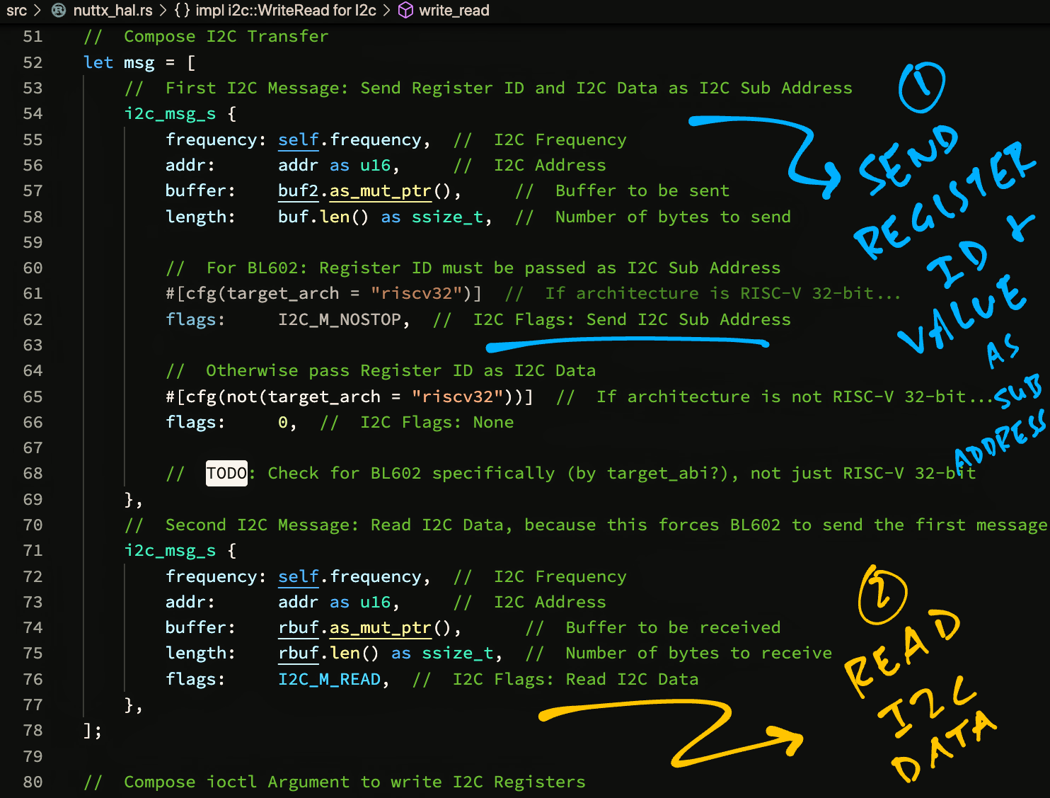 Write I2C Register in Embedded HAL