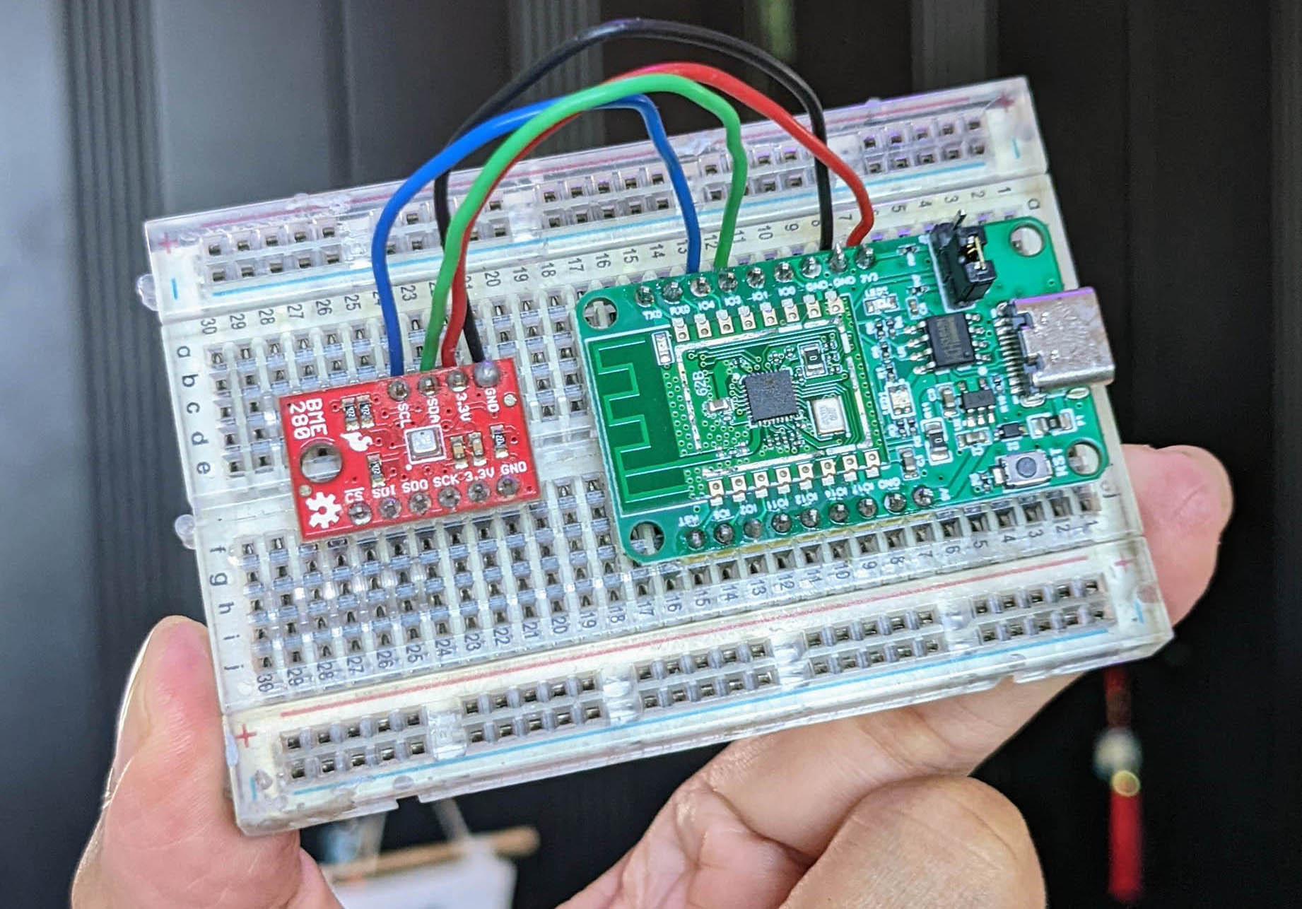 Bosch BME280 Sensor connected to Pine64 PineCone BL602 RISC-V Board