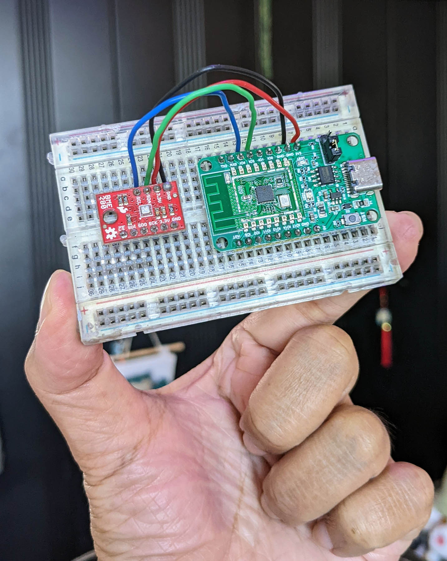 Bosch BME280 Sensor connected to Pine64 PineCone BL602 RISC-V Board