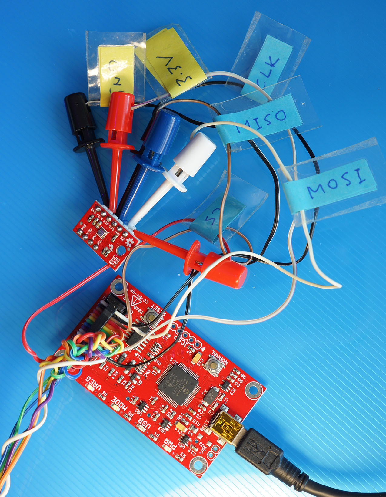 Bus Pirate connected to BME280 Sensor over SPI