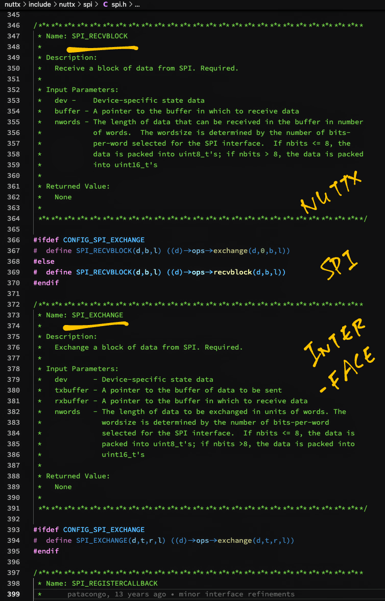 NuttX SPI Interface