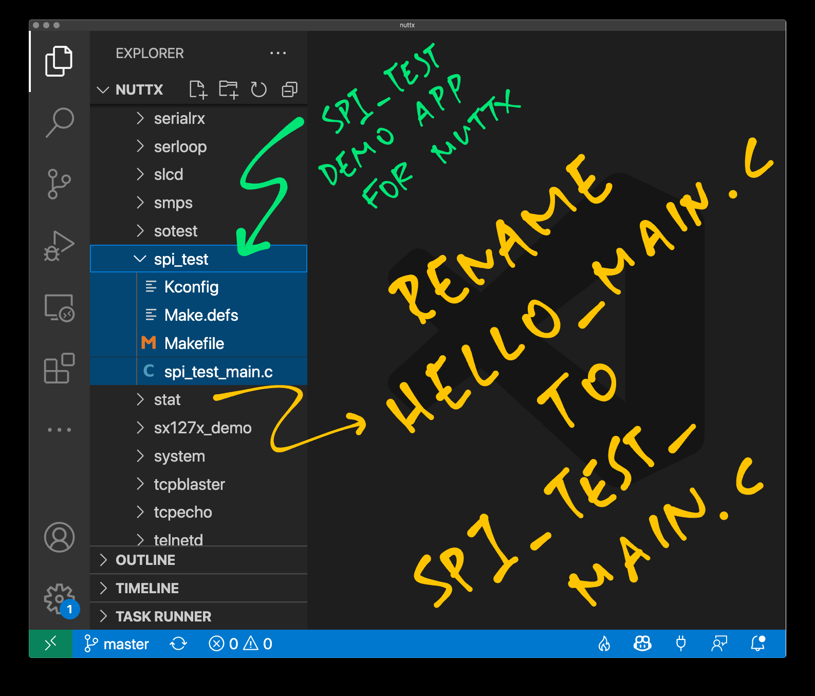 Rename “hello_main.c” to “spi_test_main.c”
