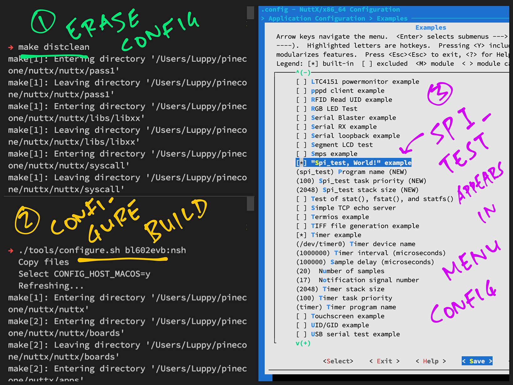 Enable SPI Test App in menuconfig