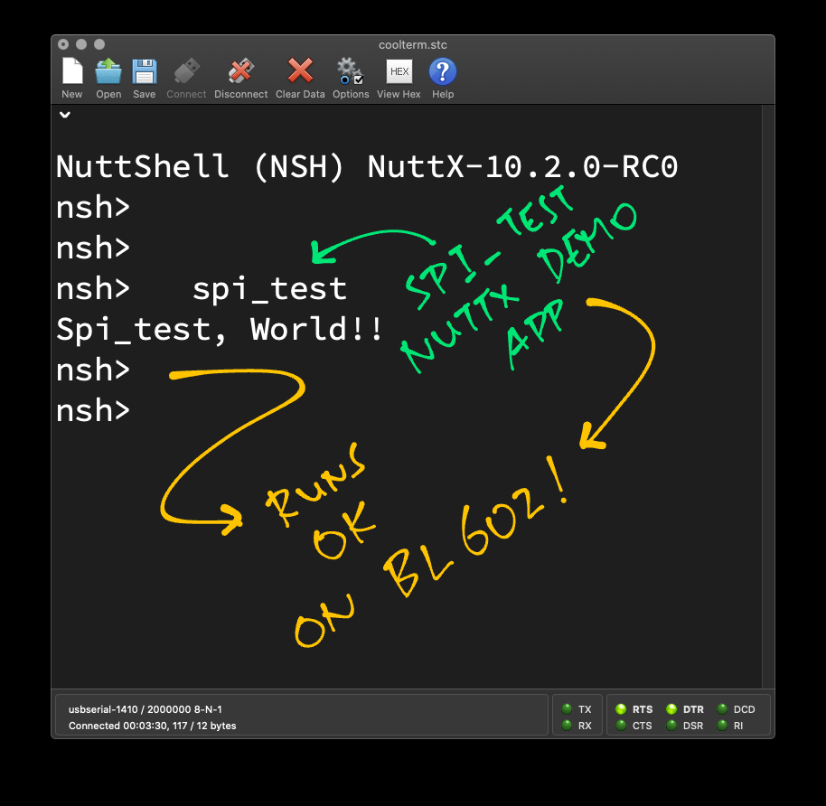 “spi_test” running on BL602